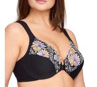 Glamorise Wonderwire #1245-Sujetador con Aros con Cierre Frontal Sujetador Plunge, Traslúcido, Estampado Floral, 130D para Mujer