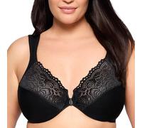 Glamorise Wonderwire Front-Closure Bra Underwire #1245, Sujetador con Copa Completa Mujer, Negro, 130D