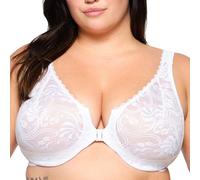 Glamorise Wonderwire Lace Front-closure Underwire #9245, Sujetador con copa completa Mujer, Blanco, 100C