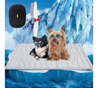 Glamormalls - Alfombrilla de refrigeración para perros, almohadilla de refrigeración para perros 2025, portátil, antideslizante, lavable, para mascotas, para perros y gatos (gris, L: 48 x 28 pulgadas)