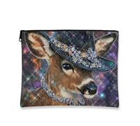 Glamorous - Bolsa de maquillaje de ciervo brillante, bolsa de viaje para mujeres, organizador portátil de lona con cremallera, bolsa de aseo para el cuidado de la piel de vacaciones, Varios colores