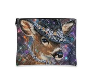 Glamorous - Bolsa de maquillaje de ciervo brillante, bolsa de viaje para mujeres, organizador portátil de lona con cremallera, bolsa de aseo para el cuidado de la piel de vacaciones, Varios colores