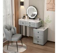 Glamorous - Juego de escritorio de maquillaje con luces LED y mesa de noche con espejo para dormitorio nizat & Sle