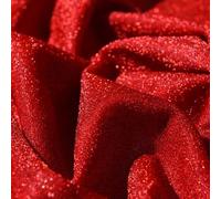 Glamorous - Tela con purpurina estrellada perfecta para costura y decoración del hogar (rojo)