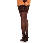Glamory Couture 20 Medias sin costura de sujeción Negro 4XL