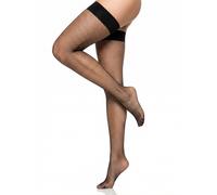 GLAMORY Medias sin tirantes 'Mesh Fine Halterlose Netzstrümpfe' negro XXL EUR