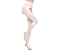 Glamory Ouvert 60 Sobrepantalón-Medias, 60 den, Blanco, XL Women's