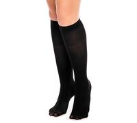 Glamory Rodilleras extra anchas de microfibra Fit 50 Negro One Size