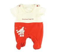 Glamour Girlz Festive Winter Baby Girls Boys Velour Mameluco Sleeper & T Shirt Ratón rojo regalo Navidad abrazos (recién nacido)