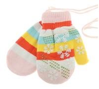 Glamour Girlz Snowflake Stripy Baby Girls Boys - Manoplas de invierno para niños (6-24 meses), color rosa