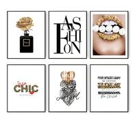 Glamour Gold Fashion Decor Wall Decor Girls Room Decor Wall Art Prints Black and Gold Be WILD/BE PATIENT/BE GENTLE/FASHION Chic Art Posters Dormitorio Galería (11 x 14 pulgadas sin marco)