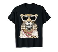 Glamour Leopard Glamorous Feline Art Boujee Animal Coquette Camiseta