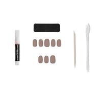 GLAMOUR Paris - 24 uñas postizas ovaladas rosa - Kit completo de pegamento, lima, palo, aplicador, 12 tamaños - Manicura fácil