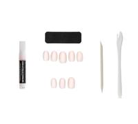 Glamour Paris - 24 uñas postizas ovaladas Sakura - Kit completo de pegamento, lima, palo, aplicador, 12 tamaños - Manicura fácil