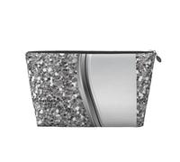 Glamour Plateado con Purpurina sintética., Bolsa de artículos de tocador Bolsa de Maquillaje Bolsa de cosméticos Bolsa de artículos de tocador de Viaje portátil
