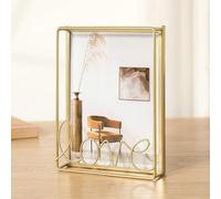 GlamourYard Bonitos marcos para fotos Oro tablero del montaje marco 4x6 for los marcos sitio de la cama Decoración vintage(Gold,4x6)