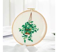 GlamourYard Bordado a mano 1 juego con patrones, gama completa de suministros for punto cruz, herramientas tela for aro for niños Manualidades para mujeres(Leaves 2)