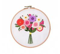 GlamourYard Bordado a mano 1 paquete de flores, patrón planta, punto cruz, divertido inicio for decoración Manualidades para mujeres(Flowers)