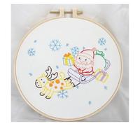 GlamourYard Bordado a mano Adornos navideños. Gama completa de kits punto cruz estampados. Incluye tela con patrón, bastidor Manualidades para mujeres(Kit 9)