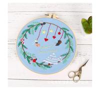 GlamourYard Bordado a mano Adornos navideños. Gama completa de kits punto cruz estampados. Incluye tela con patrón, bastidor Manualidades para mujeres(Kit 11)