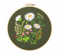 GlamourYard Bordado a mano Crisantemo, gama completa de kits punto cruz estampados, que incluyen tela con patrón, bastidor, colores, hilos y herramientas Manualidades para mujeres(Bee 3)