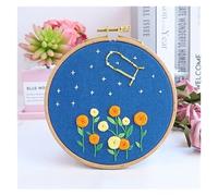 GlamourYard Bordado a mano DIY Estampado con Patrón Doce Signos del Zodiaco Constelación Aros Tela Color Hilos Punto de Cruz Costura Manualidades para mujeres(Gemini)