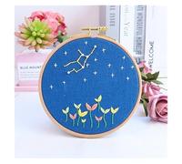 GlamourYard Bordado a mano DIY Estampado con Patrón Doce Signos del Zodiaco Constelación Aros Tela Color Hilos Punto de Cruz Costura Manualidades para mujeres(Capricorn)