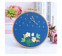 GlamourYard Bordado a mano DIY Estampado con Patrón Doce Signos del Zodiaco Constelación Aros Tela Color Hilos Punto de Cruz Costura Manualidades para mujeres(Taurus)