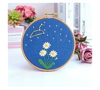 GlamourYard Bordado a mano DIY Estampado con Patrón Doce Signos del Zodiaco Constelación Aros Tela Color Hilos Punto de Cruz Costura Manualidades para mujeres(Sagittarius)