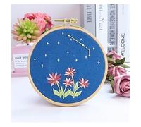 GlamourYard Bordado a mano DIY Estampado con Patrón Doce Signos del Zodiaco Constelación Aros Tela Color Hilos Punto de Cruz Costura Manualidades para mujeres(Aries)