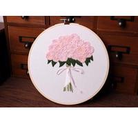 GlamourYard Bordado a mano Gama completa de inicio que incluye instrucciones punto cruz Incluye 1 prenda con estampado floral Bastidor Color Hilos y herramientas Manualidades para mujeres(Flowers 3)