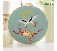 GlamourYard Bordado a mano Gama completa de kits punto cruz estampados Bird Flower, que incluyen tela con patrón, bastidor, colores, hilos y herramientas Manualidades para mujeres(Bird 5)