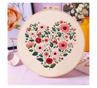 GlamourYard Bordado a mano Kit for principiantes de bordado flores, juego punto cruz, impresión, costura, manualidades Manualidades para mujeres