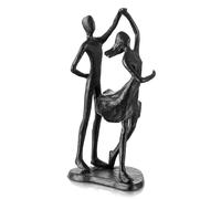 GlamourYard Decoración para el Porche Delantero Sexta Escultura de Hierro for Esposa Debajo Figuras Paraguas for estantería Entrada Esculturas Decorativas Modernas(Couple Dance)