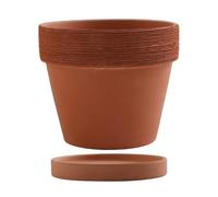 GlamourYard Maceta novedosa Flor de Arcilla roja cepillada Borde Ancho Retro Las macetas Viejas del plantador la Terracota Decoración primaveral