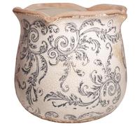 GlamourYard Maceta novedosa For Plantas Planta Vintage con Orificio de Drenaje 6,11 Pulgadas. Plantador Decoración primaveral(Gray Swirls)