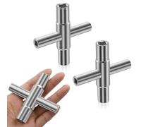 GlamRays 2 Piezas de Llave de Grifo Cuadrada de 4 vías 6.5 mm 7 mm 8 mm 9 mm Llave de Suministro para Caja eléctrica Agua Contador eléctrico