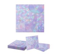 GlamRays 20 servilletas de sirena, decoración para cumpleaños infantiles, bautizos (33 x 33 cm, patrón de sirena multicolor, 2 capas, papel)