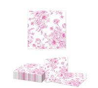 GlamRays 20 servilletas florales rosas para fiestas, accesorios para cumpleaños, bodas, flores, servilletas, servilletas de prado de flores, servilletas para jardín, fiestas, decoración de mesa, 33 x