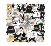 GlamRays Cute Pegatinas 100 Piezas Gatos Negros Pegatinas Kawaii Estéticas para Adolescentes Niñas Adultos Gatos Pegatinas Botellas de Agua Pegatinas