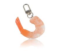 GlamRays Llavero de comida de imitación divertido llavero camarón llavero para bolso monedero accesorios de coche, naranja, L