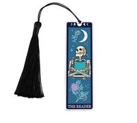 GlamRays Marcapáginas de Navidad para Amantes de los Libros Marcapáginas Divertidos para Mujeres y Hombres Tarot Marcapáginas Esqueleto Cartas de Tarot Marcapáginas Terror Regalos de Cumpleaños