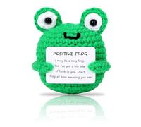GlamRays Mini Rana Positiva Rana Emocional Crochet Animales Muñecas De Punto Con Tarjeta Positiva Para Empleados Mejor Amigo Aliento Regalos Ridos