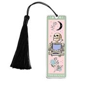 GlamRays Regalos para Amantes de los Libros para Mujeres Marcadores Navideños Marcadores Divertidos para Mujeres Hombres Tarot Marcadores Esqueleto Cartas del Tarot (Verde Claro)