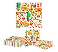 GlamRays Servilletas de Papel Fiesta Mexicana 20 Unidades 16x16cm Coloridas Servilletas Desechables para Cocktails para Cinco De Mayo Baby Shower Picnic Fiesta Decoración
