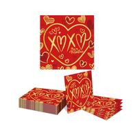 GlamRays Servilletas de papel para San Valentín, bodas, compromisos, aniversarios, fiestas de novia, 40 unidades