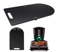 GlamRove Tabla deslizante de bambú para TM7, placa deslizante equipada con pies de goma antideslizantes. Tabla de cocina negra como base antideslizante para mover y empujar fácilmente el dispositivo
