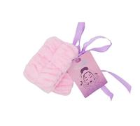 Glam'Up Paris - Puños de esponja flexibles y elásticos, accesorio para lavado facial o maquillaje, diadema de puños absorbentes, microfibra, color rosa