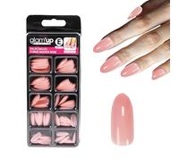 Glam'Up Paris - Uñas postizas - Cobertura completa - Fácil de usar - 100 piezas - Forma de almendra - Rosa