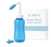 Glamza Botella de Lavado Nasal para Adultos y Niños | Irrigador Nasal para la Limpieza Diaria de la Nariz, Enjuague de Senos Nasales y Ducha Nasal | Incluye Boquillas para Adulto y Bebé (1 Unidad)